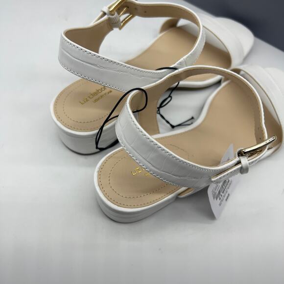 Liz Claiborne Womens Renny Sandals Heel White Croc Size 9.5M - Picture 7 of 15